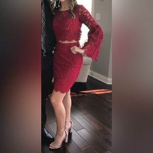 Hannah S Red 2 piece dress